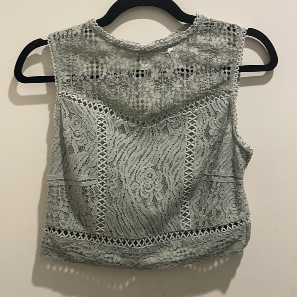 Cute Lacy Green Crop Top